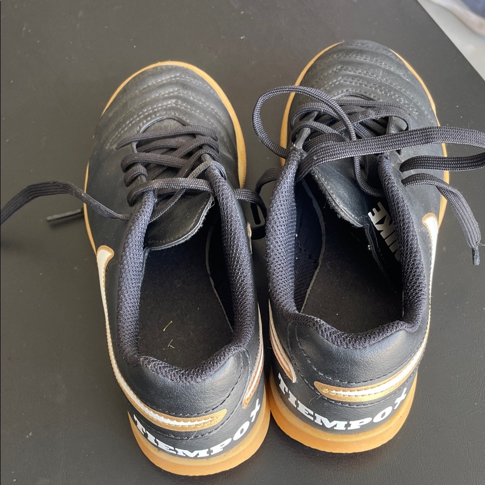 Nike Tiempo Kids Sneakers - Black and Tan